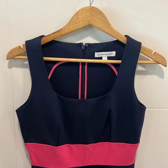 Banana Republic blue and pink dress size  4 - Picture 4 of 9